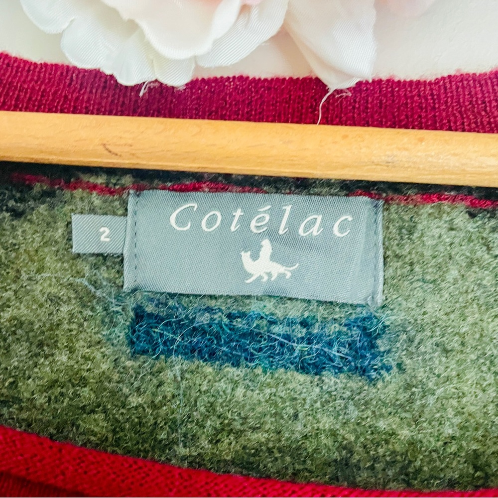 Cotelac Patchwork Pullover Sweater Wool Mohair Bl… - image 2